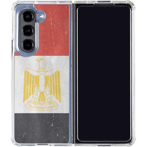 Egypt Flag Distressed Galaxy Z Fold5 5G Clear Case